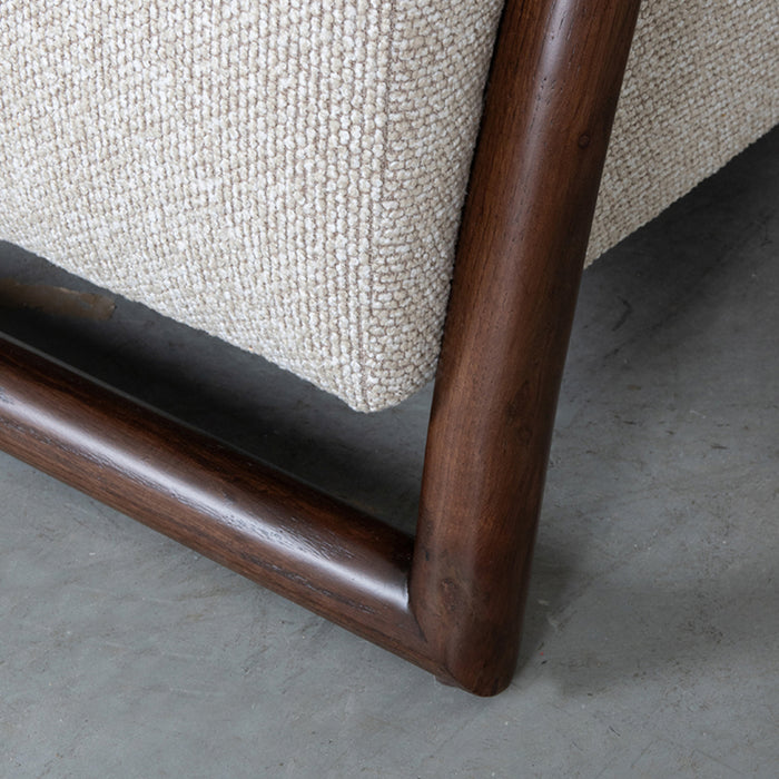 LABEL51 - Fauteuil Viggo - Ivoor Chenille - Walnoothout