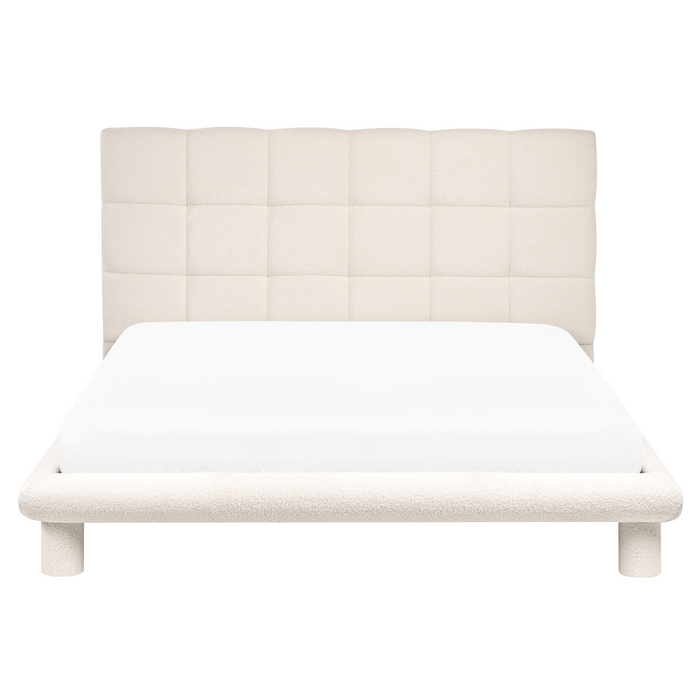 Beliani-CRESSAT-Tweepersoonsbed-Off-white-160 x 200 cm-Bouclé