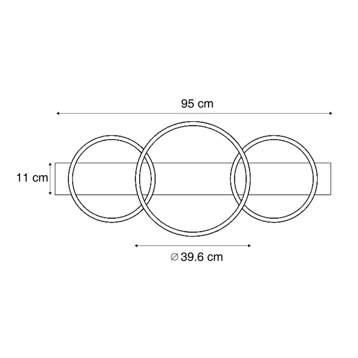 QAZQA Design plafondlamp zwart rond incl. LED 3-staps dimbaar