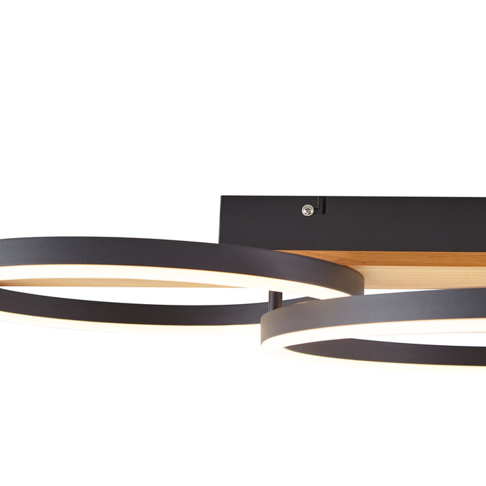 QAZQA Design plafondlamp zwart rond incl. LED 3-staps dimbaar