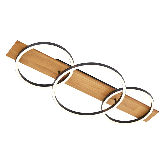 QAZQA Design plafondlamp zwart rond incl. LED 3-staps dimbaar