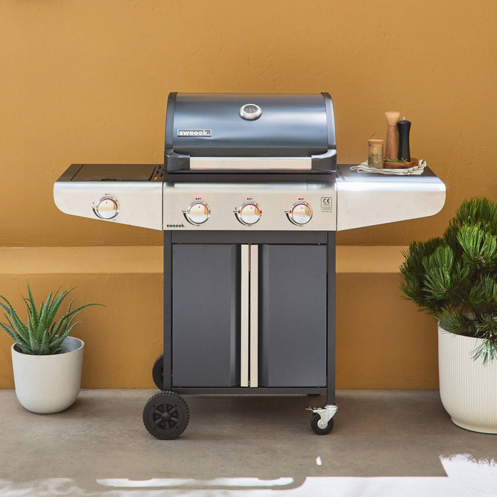 sweeek - Gasbarbecue met 4 branders inclusief 1 zijbrander
