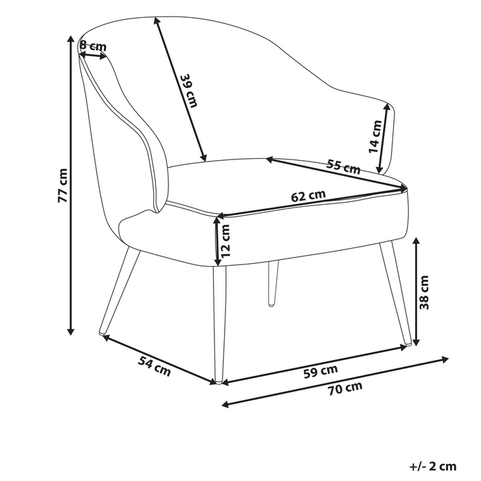 Beliani - KAYLA - Fauteuil - Lichtbeige - Bouclé