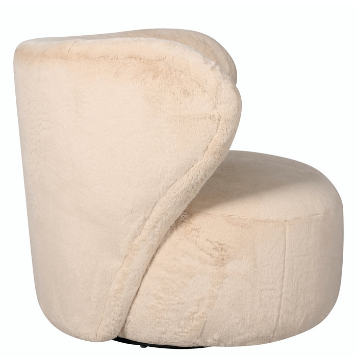 Draaifauteuil Luton - Beige - Textiel - 99x78x87cm (BxHxD)