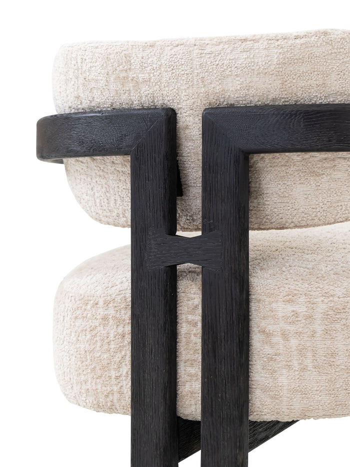 MUST Living Lounge chair Kelly black,75x73x73 cm, luxor sand