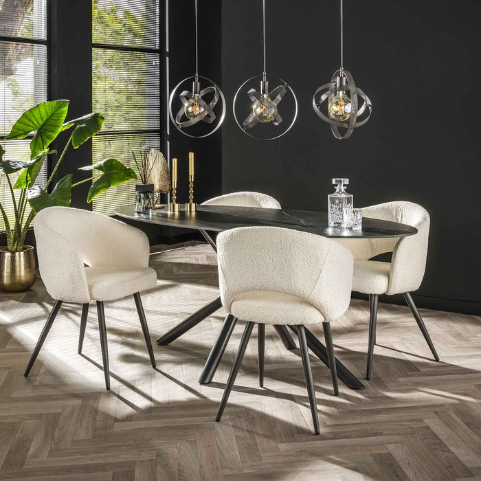 Giga Meubel - Eetkamertafel Zwart Keramiek - 180cm - Keramiek