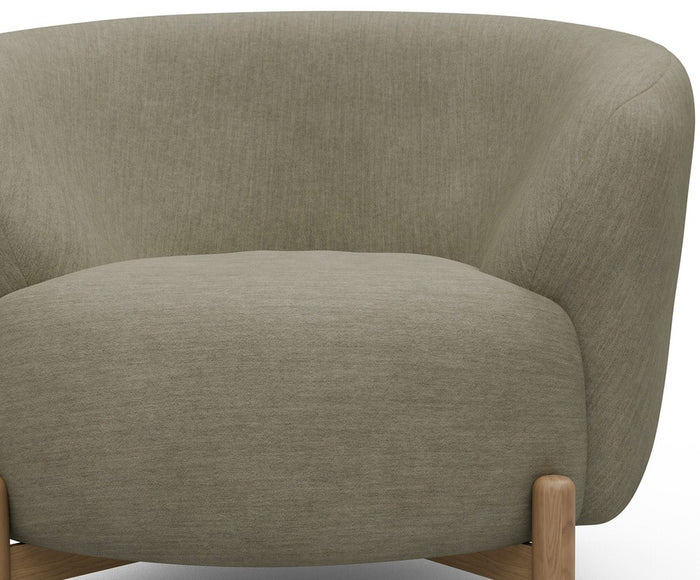 Kragelund Gran Fauteuil Stoffig Zand | Eiken