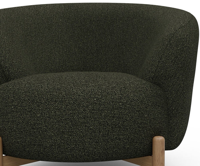 Kragelund Gran Fauteuil Bosgroen Bouclé | Eiken