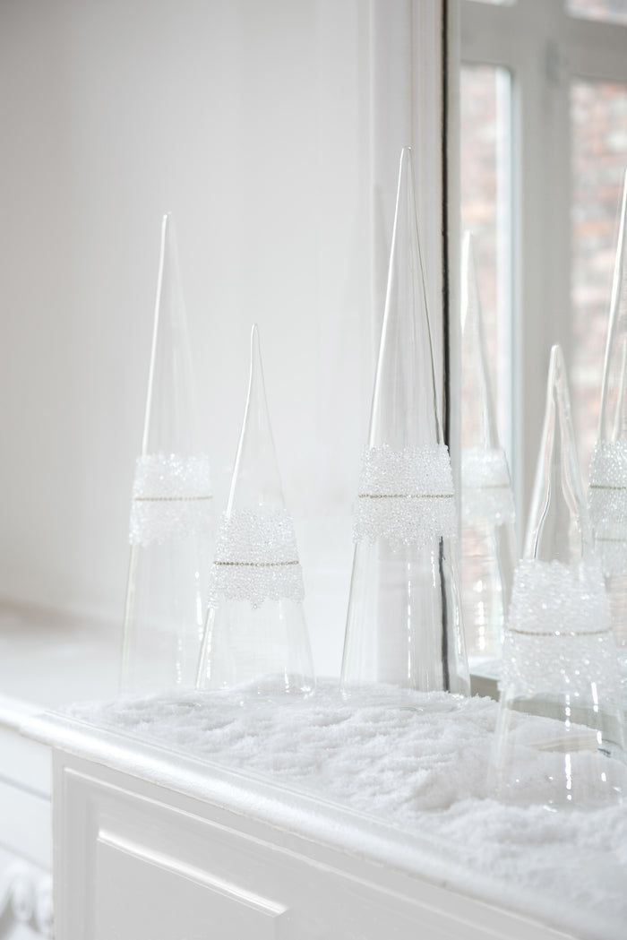 J-Line decoratie Kegel - glas - transparant - large