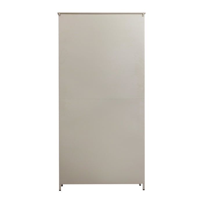 WOOOD 2-deurs vitrinekast XL Exhibit - Metaal - Zand - 200x99x44 cm