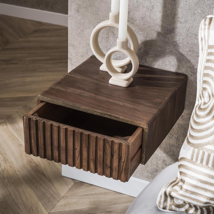 Fraaai Marino zwevend nachtkastje - 1 lade - acaciahout