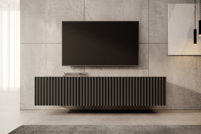 Meubella - TV-Meubel Pepinos - Mat zwart - 150 cm