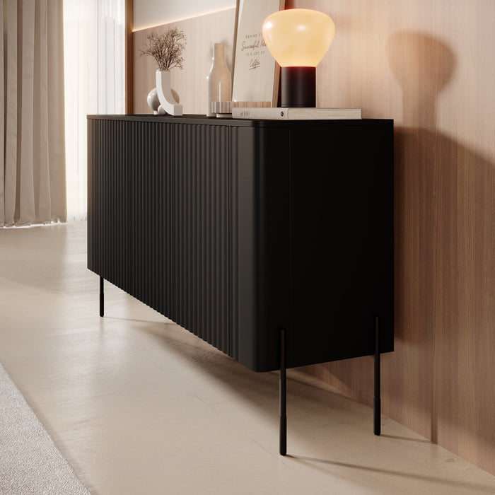 Meubella - Vivi - Dressoir - Zwart - 150 cm