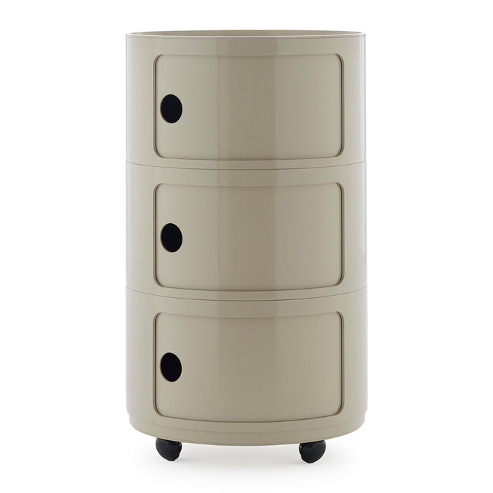 Kartell Componibili Kast Ø 42 cm - 3 Modules - Duifgrijs