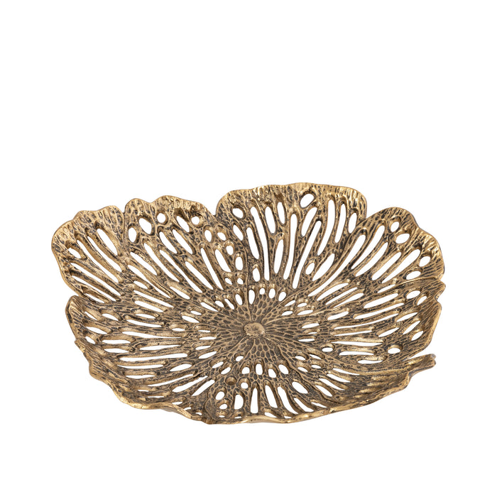 PTMD Ryhann Brass Casted Alu Flower Wall Deco Bowl L