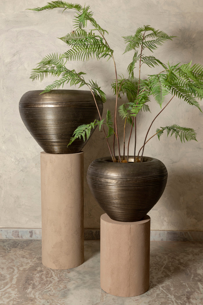 PTMD Dineo Antique Brass Sheet Alu Bombey Pot S