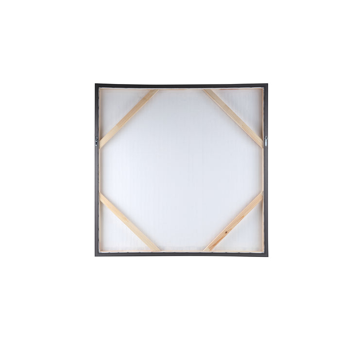 PTMD Gustas Brown Framed Wallpanel Poly Strips Square