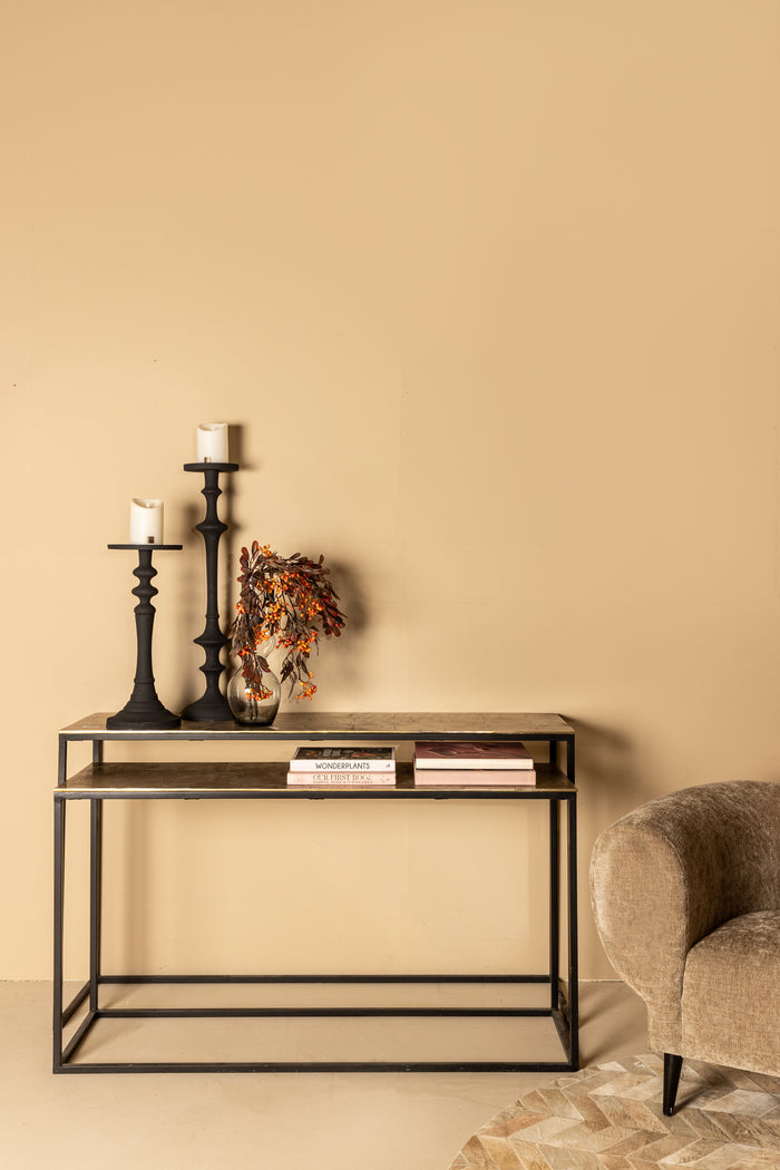 PTMD Kae Gold Alu Black Iron Rectangular Sidetable Sv2