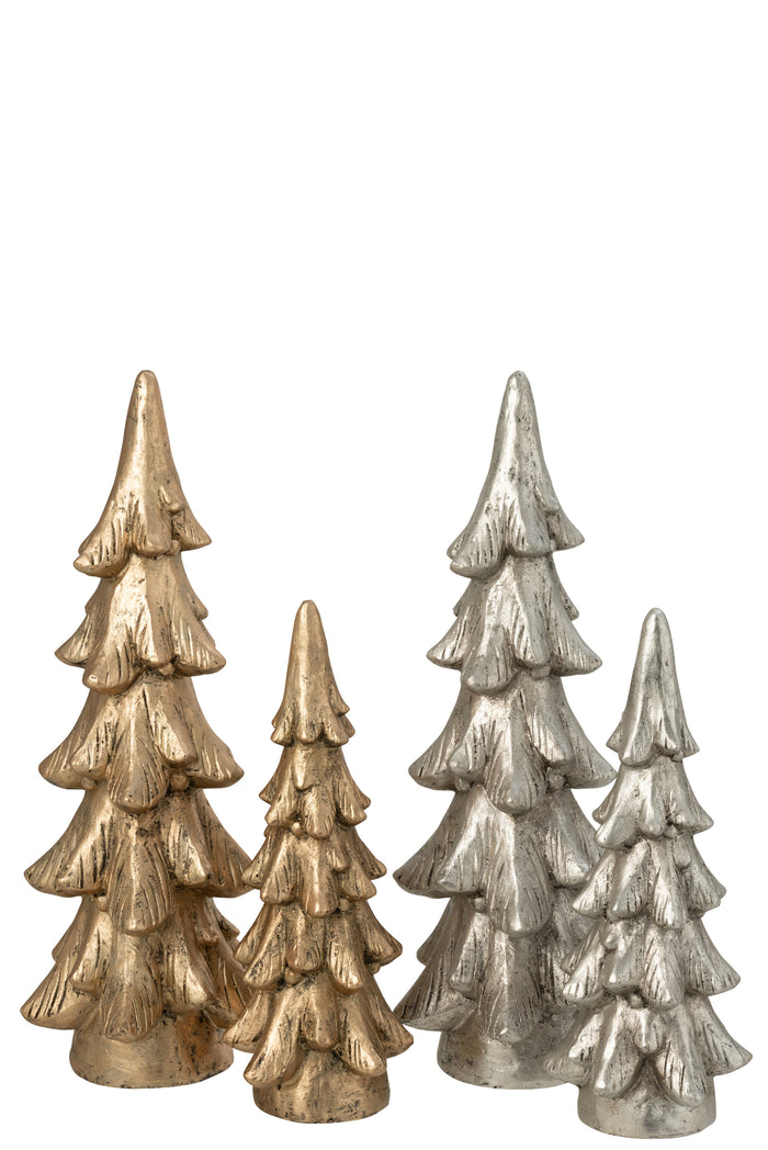 J-Line decoratie kerstboom Ronde - magnesium - goud - large