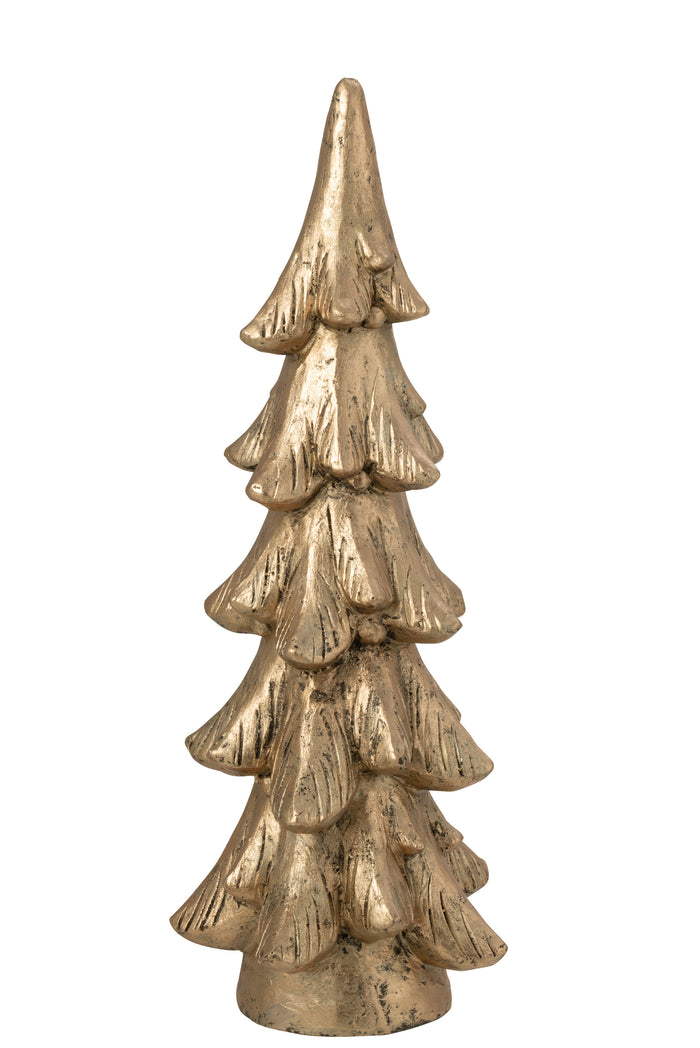 J-Line decoratie kerstboom Ronde - magnesium - goud - large