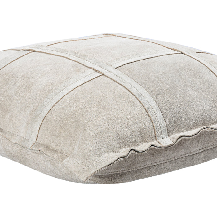 PTMD Cobie Taupe Suede Leather Cushion Square S