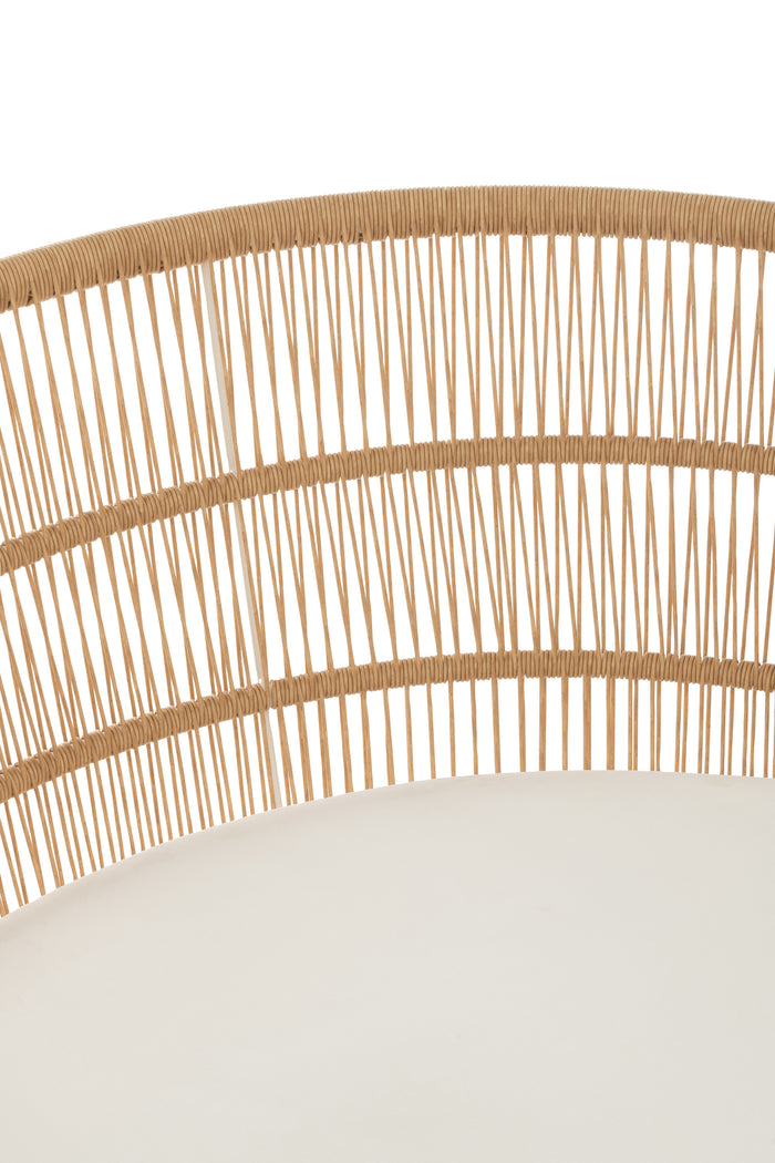 J-Line stoel Joa - metaal|rotan - wit|naturel