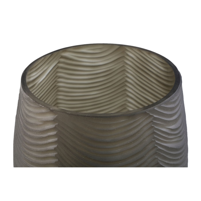 PTMD Elichi Brown Glass Vase Bombey Round