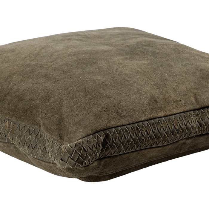 PTMD Suky Green Suede Leather Cushion Square L
