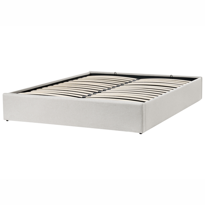 Beliani-DINAN-Tweepersoonsbed-Lichtbeige-160 x 200 cm-Polyester