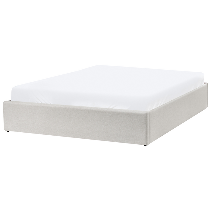 Beliani-DINAN-Tweepersoonsbed-Lichtbeige-140 x 200 cm-Polyester