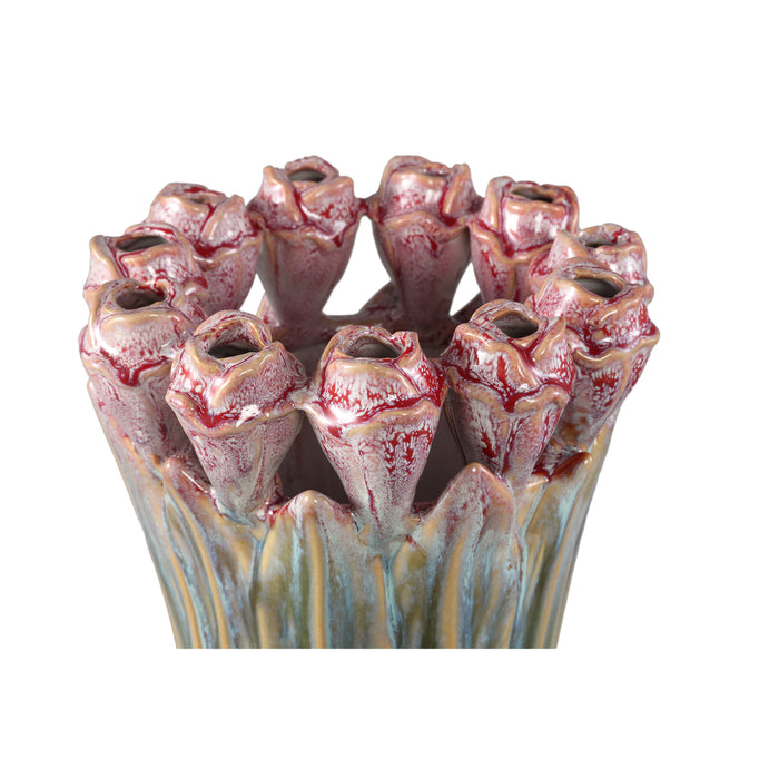 PTMD - Vaas Tulips - Groen - 18.5x18.5x39.5cm