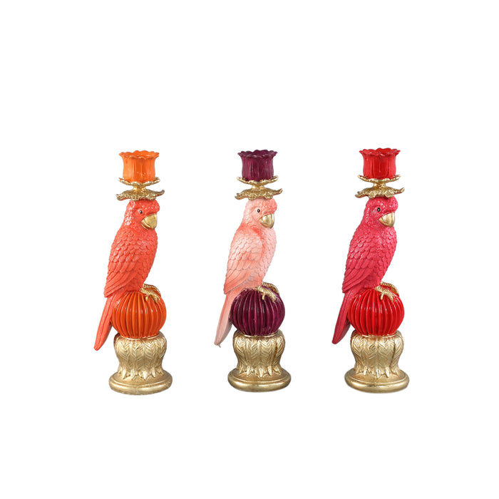 PTMD - Kandelaar Keyaan - Oranje - 9x8.5x28cm