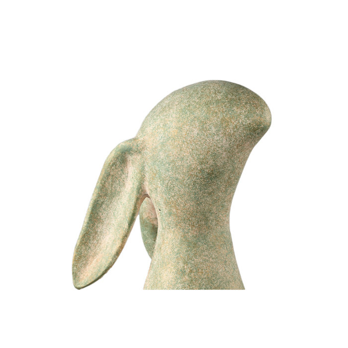 PTMD Iemkje Green Cement Rabbit Shaped Statue XL