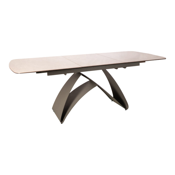 PTMD Shiva Grey Ceramic Diningtable Extendable Grey Leg