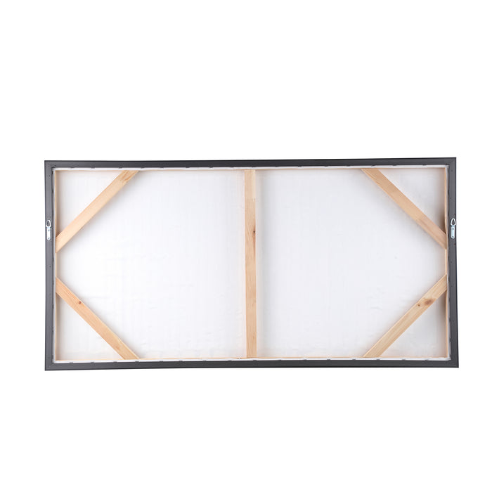 PTMD Gustas Brown Framed Wallpanel Poly Strips Rectangl