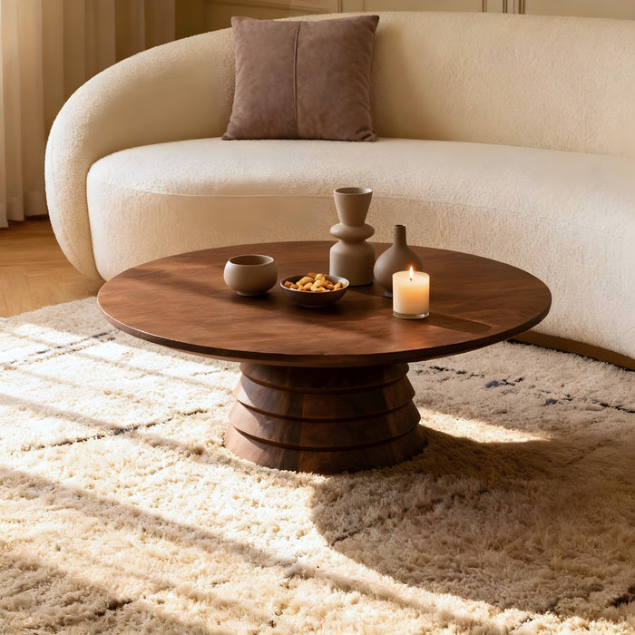 DÉJA Living - Salontafel Donkerbruin Mangohout - 90x90x31cm - Marín