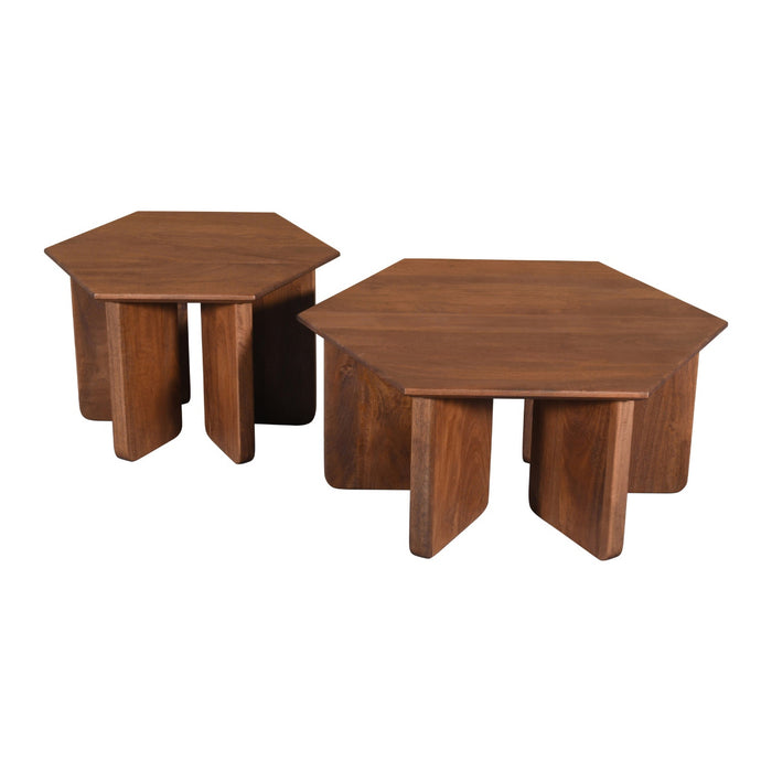 DÉJA Living - Salontafel Donkerbruin Mangohout - 80x80x35cm - Martos