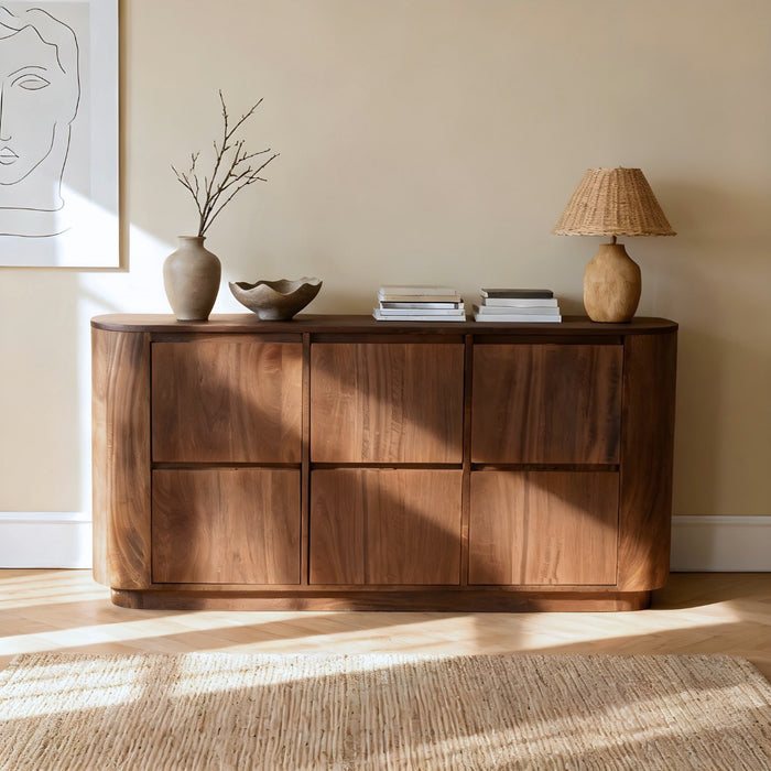 DÉJA Living - Dressoir Donkerbruin Mangohout - 160x40x80cm - Zenia