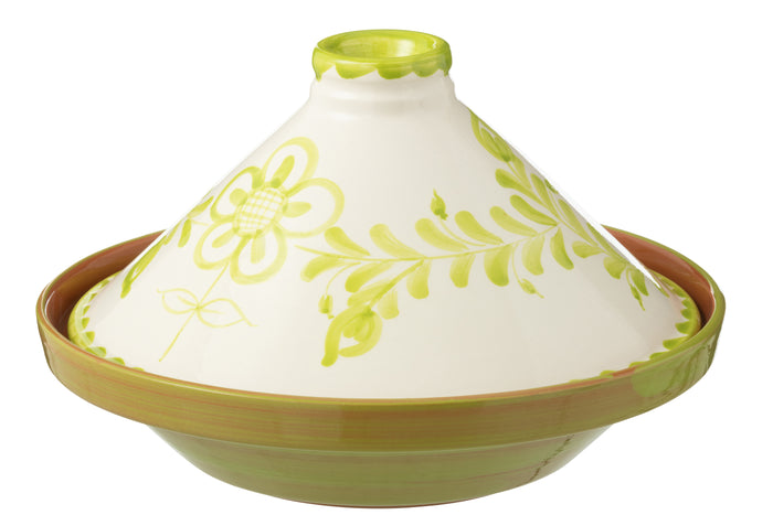 J-Line tajine Granada - keramiek - wit|groen