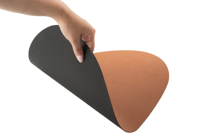 J-Line placemat Steen - kunststof - zwart - 6 stuks