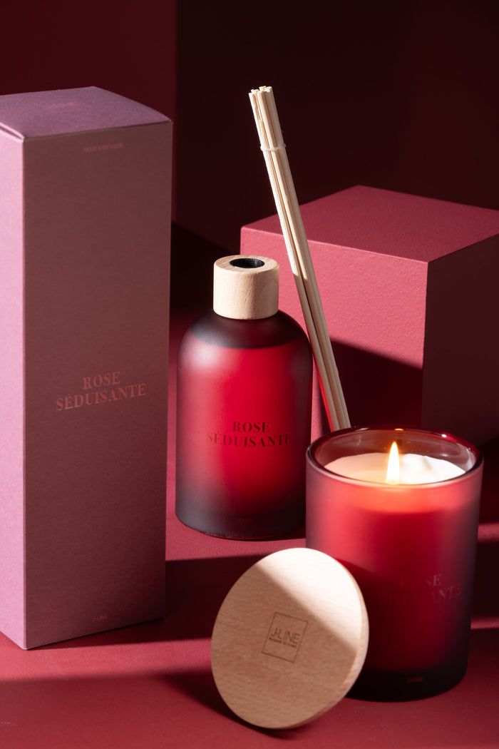 J-Line geurolie + stokjes Accords Essentiels - Rose Seduisan