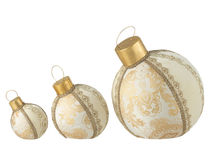 J-Line bal decoratief patroon - polyfoam|textiel - goud - large