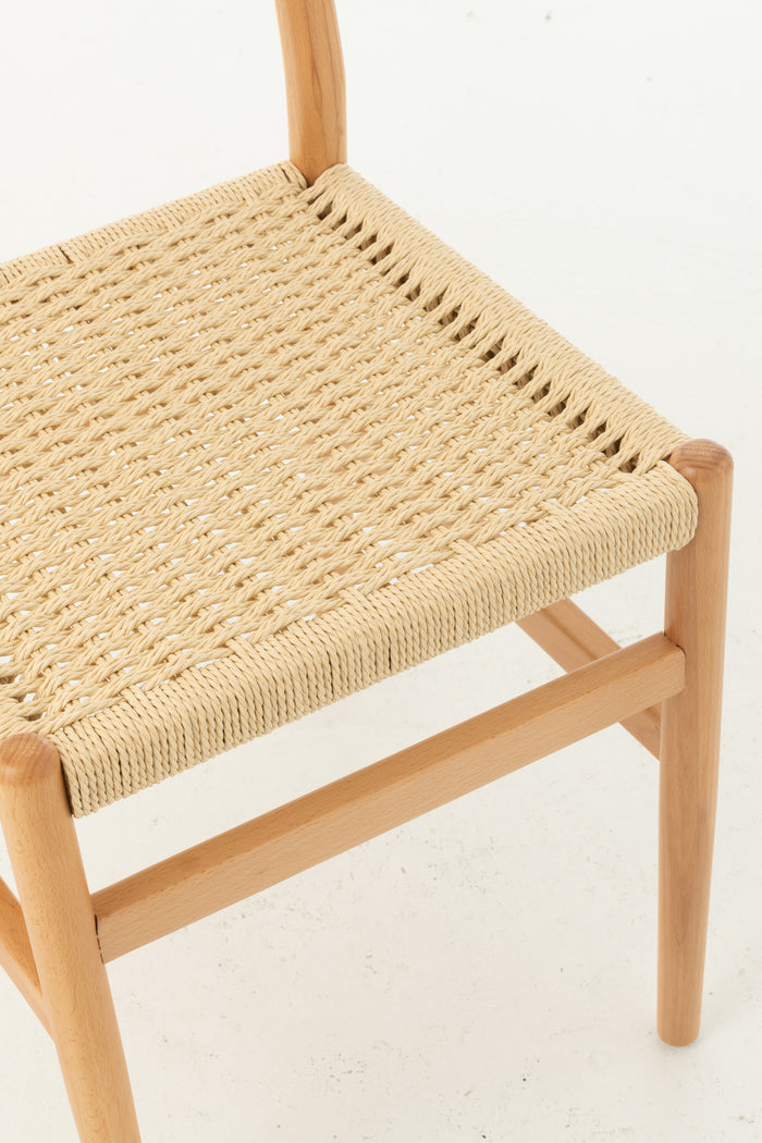 J-Line stoel Lap - beukenhout|touw - naturel