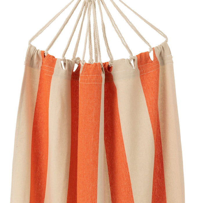 J-Line hangmat Brede Strepen - katoen|polyester - oranje|ecr
