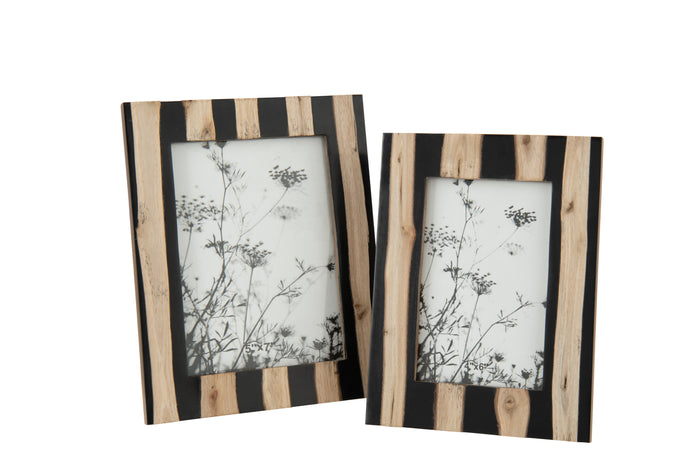 J-Line fotolijst - hout - zwart|goud - large