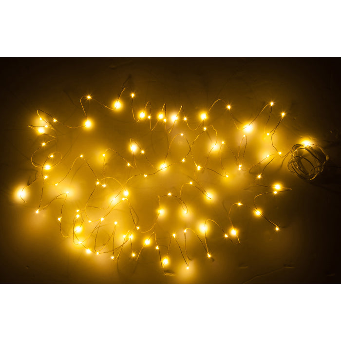 J-Line kerstverlichting Draad 90Led 9M - kunststof - warm wit - LED