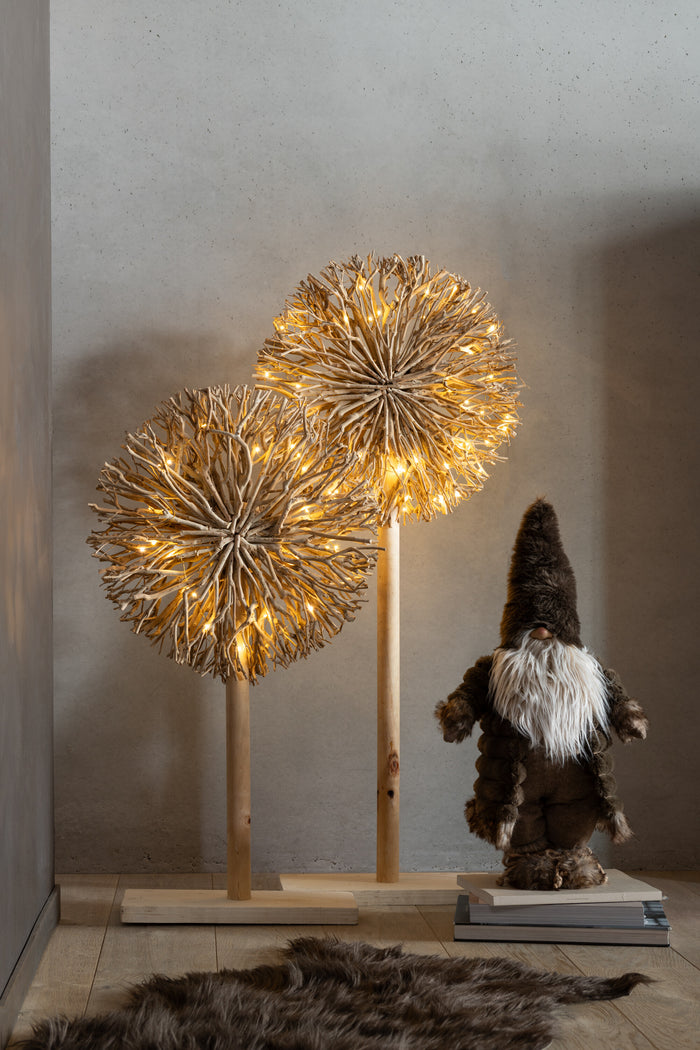 J-Line figuur Kabouter Bos - textiel - bruin - large