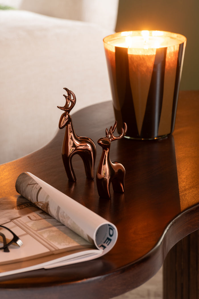 J-Line figuur Rendier - polyresin - koper - 3 stuks