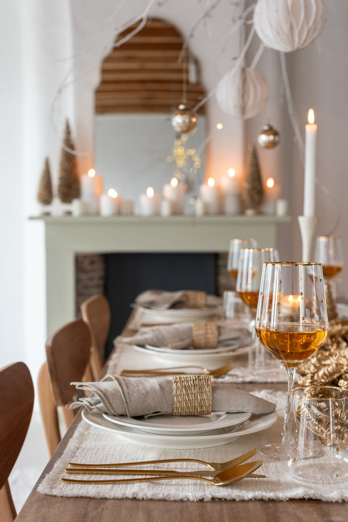 J-Line drinkglas Stippen - glas - tansparant|goud