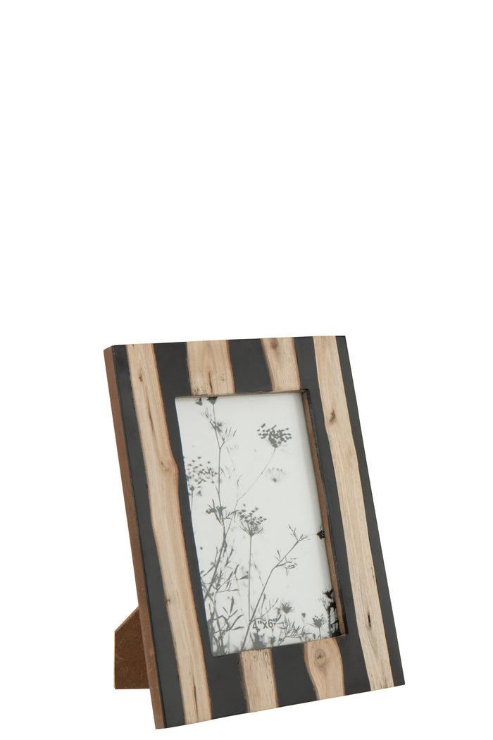 J-Line fotolijst - hout - zwart|goud - small